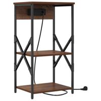 Nachtkastje 2 pcs bruin eikenkleur 41 x 31 x 76 cm Bewerkt hout - thumbnail