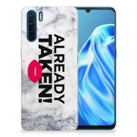 OPPO A91 | Siliconen hoesje | met naam Already Taken White - thumbnail