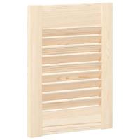 Kastdeuren met lamellen 2 st 39,5x29,5 cm massief grenenhout - thumbnail