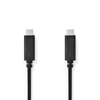 Nedis USB-Kabel | USB 3.2 Gen 1 | USB-C Male | USB-C Male | 60 W | 4K@60Hz | 5 Gbps | Vernikkeld | 3.00 m | Rond | PVC | Zwart | Doos - CCGB64700BK30 - thumbnail