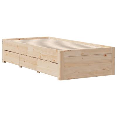 Bed met boekenkast zonder matras massief grenenhout 135x190 cm - thumbnail