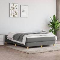Boxspring met matras stof donkergrijs 140x200 cm - thumbnail