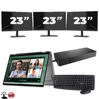 Dell Latitude 5290 2-in-1 (Zonder Toetsenbord) - Intel Core i5-8e Generatie - 12 inch - Touch - 8GB RAM - 256GB SSD - Windows 11 Home + 3x 23 inch Monitor - thumbnail