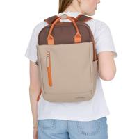 Ferron Miami Rugzak 9L Waterafstotende Laptop Rugtas 13 inch Schooltas en Werktas van PU Nylon Coffee - thumbnail