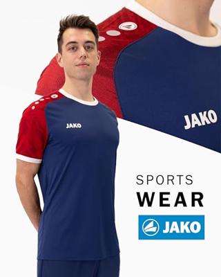 JAKO 4224 Shirt Iconic Km - Navy/Chillrood - S