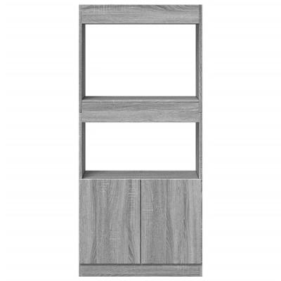 Hoge kast 63x33x180 cm bewerkt hout grijs sonoma eikenkleurig
