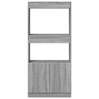 Hoge kast 63x33x180 cm bewerkt hout grijs sonoma eikenkleurig - thumbnail