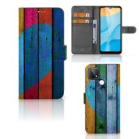 OPPO A15 | Book Style Case | Wood Heart - Cadeau voor je Vriend - thumbnail