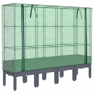 Plantenbak verhoogd met kashoes 160x40x140 cm rattanlook