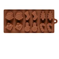 Silicone Christmas chocolade bakken tools non-stick Jelly Candy 3D DIY decoratie schimmel (chocolade) - thumbnail