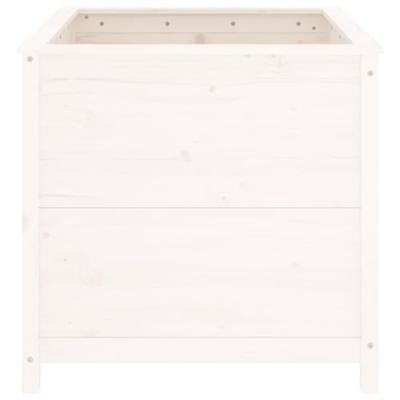 Plantenbak 82,5x82,5x78 cm massief grenenhout wit
