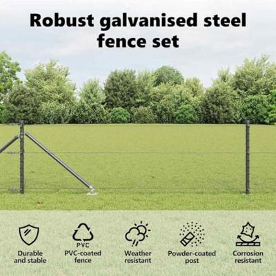 VidaXL Afrasteringspaal grijs 10 x 0,6 m (13 mm gaas) staal en pvc