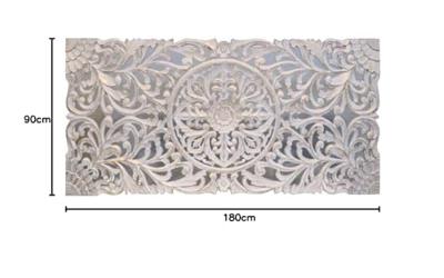 Hoofdbord DKD Home Decor Wit Gouden Hout MDF 180 x 4 x 90 cm