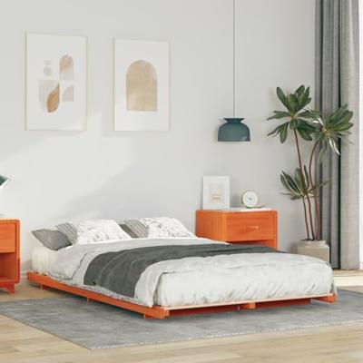 Bedframe Wasbruin 140 x 190 cm Massief grenenhout