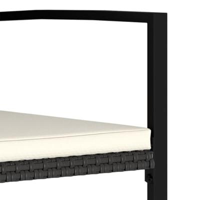 Tuinstoelen 4 st poly rattan zwart - thumbnail