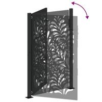 Poort met golfontwerp 105x155 cm staal zwart - thumbnail
