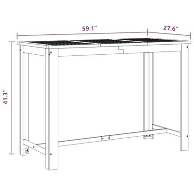 Bartafel 150x70x105 cm massief acaciahout