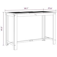 Bartafel 150x70x105 cm massief acaciahout - thumbnail