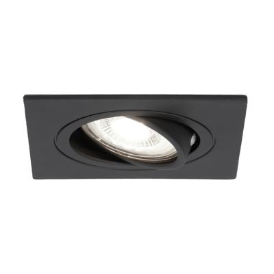 Mallorca LED inbouwspot - IP20 - Kantelbaar - 4 Watt 345 Lumen - 6500K Daglicht wit - GU10 - Dimbaar - Vierkant - Voor binnen - Zwart