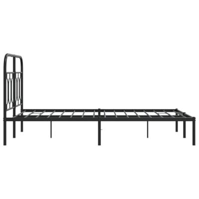 Bedframe met hoofdbord metaal zwart 120x200 cm