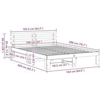 Bedframe Wasbruin 160 x 200 cm Massief grenenhout - thumbnail