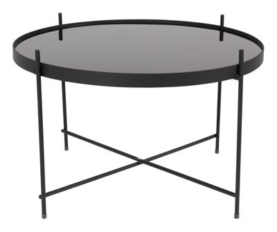 Zuiver Ronde Salontafel 'Cupid' Glas, kleur Zwart Zuiver Ronde Salontafel 'Cupid' Glas, kleur Zwart