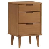 Nachtkastje MOLDE 40x35x65 cm massief grenenhout bruin - thumbnail