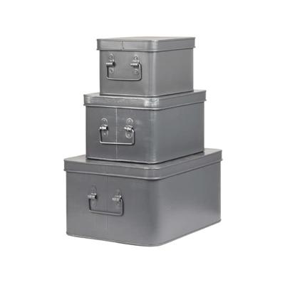 LABEL51 Opbergblik Media Opbergkist - Grijs - Metaal - XL