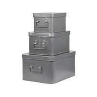 LABEL51 Opbergblik Media Opbergkist - Grijs - Metaal - XL - thumbnail