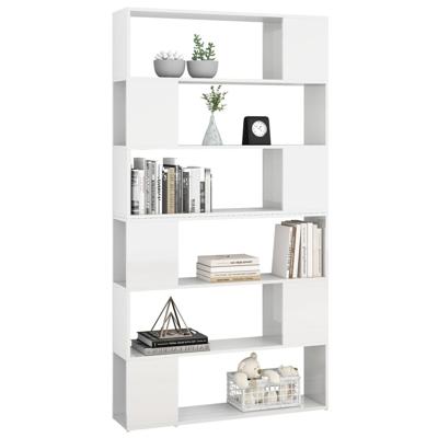 Boekenkast/kamerscherm 100x24x188 cm hoogglans wit