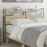 Hoofdbord met plank met opslag Sonoma eiken 140 cm Bewerkt hout - thumbnail