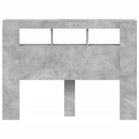 Hoofdeinde met LED 140x18,5x103,5 cm bewerkt hout betongrijs - thumbnail
