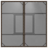 Tuintafel met glazen blad 80x80x75 cm poly rattan bruin - thumbnail