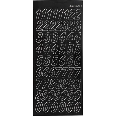 Creativ Company Stickers, grote cijfers, vel 10x23 cm, zwart, 1 vel