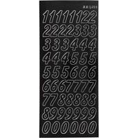 Creativ Company Stickers, grote cijfers, vel 10x23 cm, zwart, 1 vel - thumbnail
