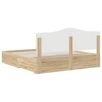 Bedframe met hoofdeinde Sonoma Eiken 200 x 200 cm Bewerkt hout - thumbnail