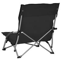 Strandstoelen 2 st inklapbaar stof zwart - thumbnail