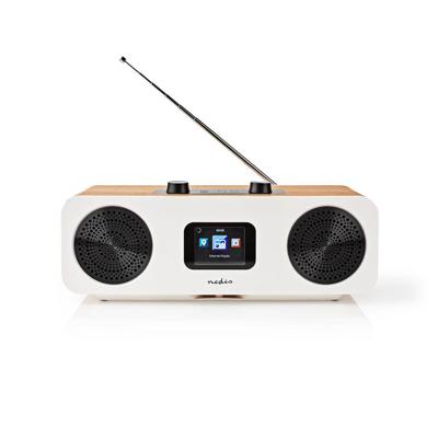 Internetradio | Tafelmodel | Bluetooth® / Wi-Fi | DAB+ / FM / Internet | 2.4 " | Kleurenscherm | 34 W | Afstandbestuurbaar | App-gestuurd | Wekker | Bruin / Wit