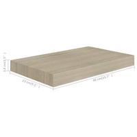 Wandschappen zwevend 2 st 40x23x3,8 cm MDF eikenkleurig - thumbnail
