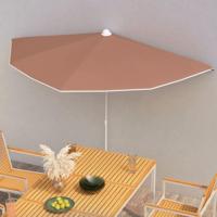 Parasol half met paal 180x90 cm terracottakleurig - thumbnail