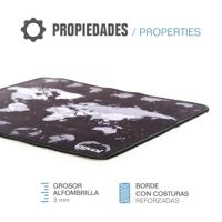 Muismat iggual IGG317310 Wereldkaart Zwart/Wit - thumbnail