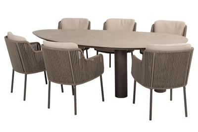 Bernini diningset met Arizona tafel terre sabia panna 240 x 120 cm 4SO - 4so