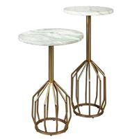 Dutchbone Bijzettafel 'Salerno' Marmer, 56cm hoog - thumbnail