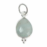 Geboortesteen Hanger Maart Aquamarijn 925 Zilver - 10 mm - thumbnail
