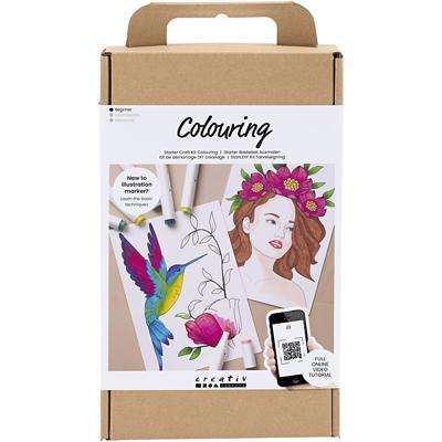 Creativ Company Starter hobbyset inkleuren, tekenstift, 1 doos Creativ Company Starter hobbyset inkleuren, tekenstift, 1 doos