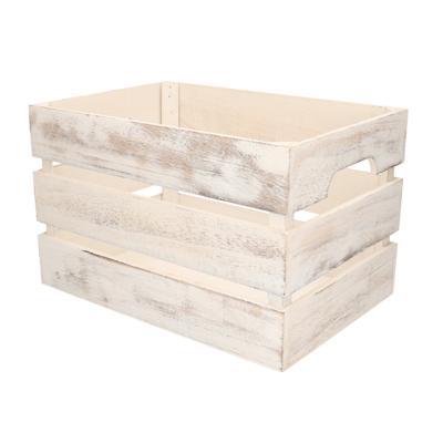 1x Houten Decoratie Fruitkistjes/kratten Wit 36 X 25 Cm - Opbergkisten
