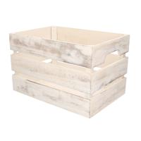 1x Houten Decoratie Fruitkistjes/kratten Wit 36 X 25 Cm - Opbergkisten - thumbnail