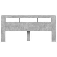 Hoofdeinde met LED 220x18,5x103,5 cm bewerkt hout betongrijs - thumbnail