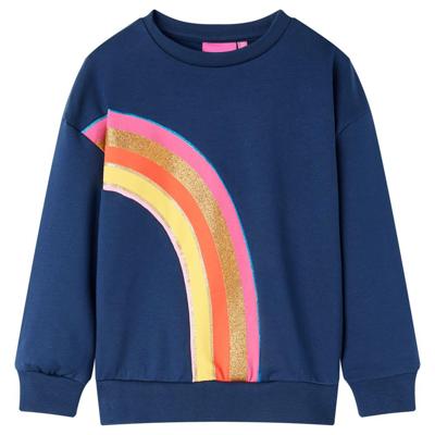 Kindertrui regenboogprint 140 marineblauw Kindertrui regenboogprint 140 marineblauw