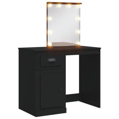 Kaptafel met LED-verlichting 90x42x132,5 cm zwart